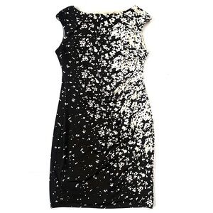 ✨ SOLD || NWOT New Chaps Women’s Side Ruched Semi Formal Dress in Black & Cream